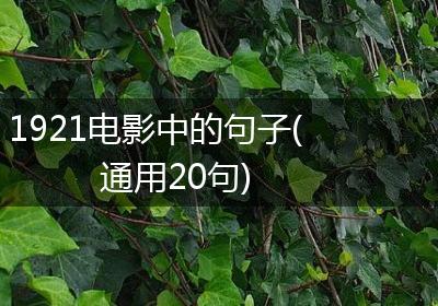 1921电影中的句子(通用20句)