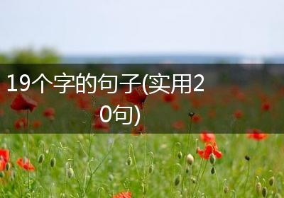 19个字的句子(实用20句)