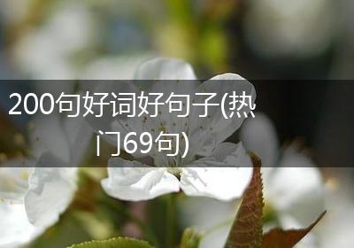 200句好词好句子(热门69句)