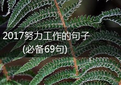 2017努力工作的句子(必备69句)
