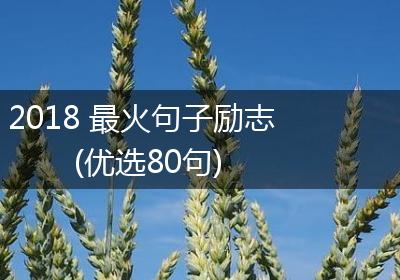 2018 最火句子励志(优选80句)