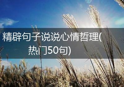 精辟句子说说心情哲理(热门50句)