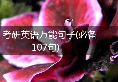 考研英语万能句子(必备107句)