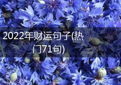 2022年财运句子(热门71句)