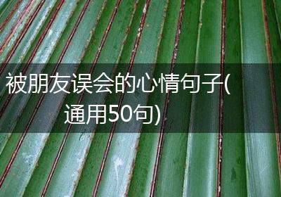 被朋友误会的心情句子(通用50句)