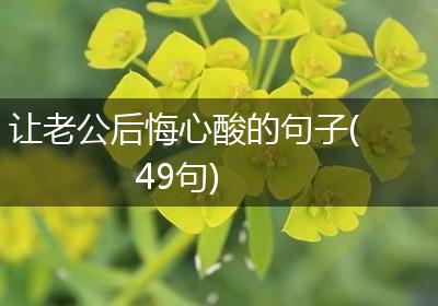 让老公后悔心酸的句子(49句)