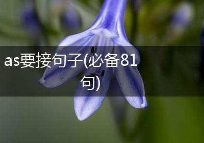 as要接句子(必备81句)