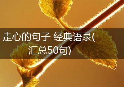 走心的句子 经典语录(汇总50句)
