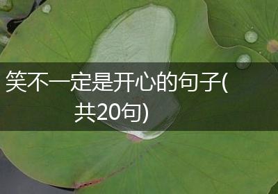 笑不一定是开心的句子(共20句)