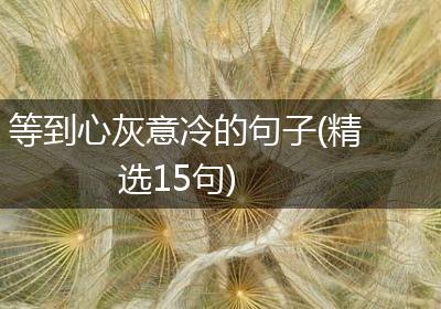 等到心灰意冷的句子(精选15句)