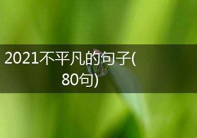 2021不平凡的句子(80句)