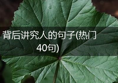 背后讲究人的句子(热门40句)