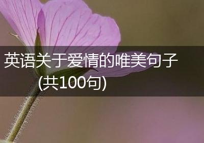 英语关于爱情的唯美句子(共100句)