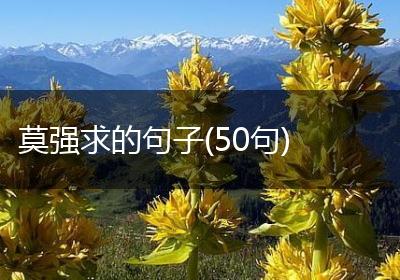 莫强求的句子(50句)
