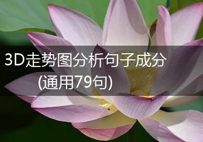 3D走势图分析句子成分(通用79句)