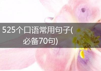 525个口语常用句子(必备70句)