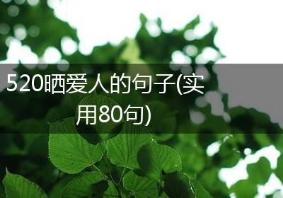 520晒爱人的句子(实用80句)