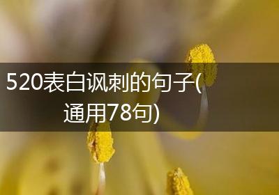520表白讽刺的句子(通用78句)