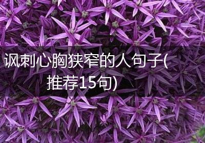 讽刺心胸狭窄的人句子(推荐15句)