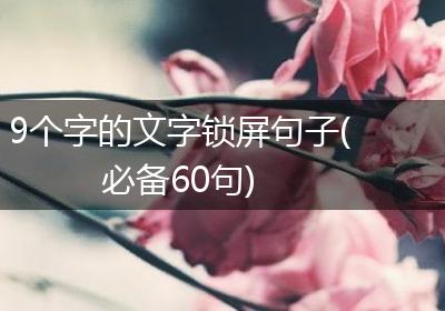 9个字的文字锁屏句子(必备60句)