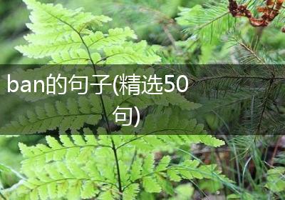 ban的句子(精选50句)