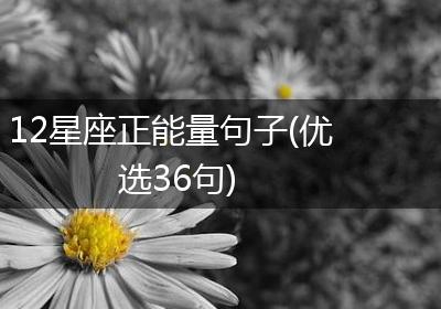 12星座正能量句子(优选36句)