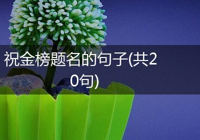 祝金榜题名的句子(共20句)