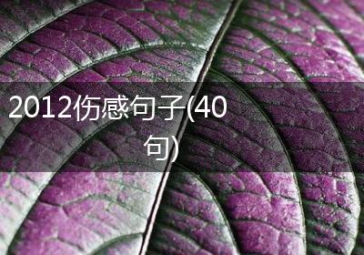 2012伤感句子(40句)