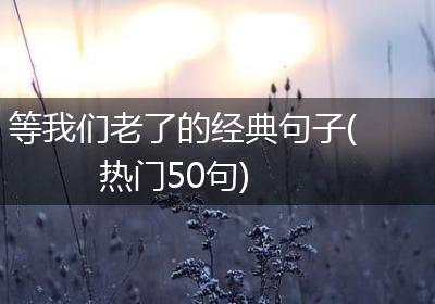 等我们老了的经典句子(热门50句)