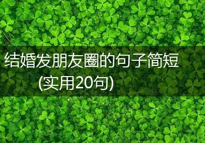 结婚发朋友圈的句子简短(实用20句)
