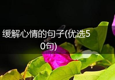 缓解心情的句子(优选50句)