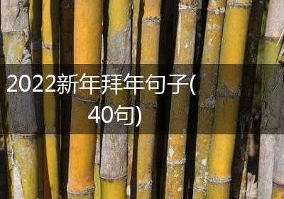 2022新年拜年句子(40句)