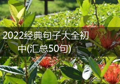 2022经典句子大全初中(汇总50句)