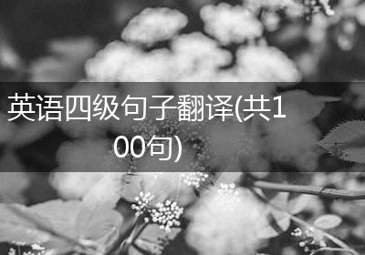 英语四级句子翻译(共100句)
