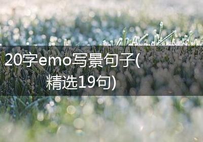 20字emo写景句子(精选19句)