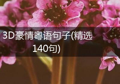 3D豪情粤语句子(精选140句)