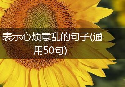表示心烦意乱的句子(通用50句)