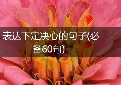 表达下定决心的句子(必备60句)