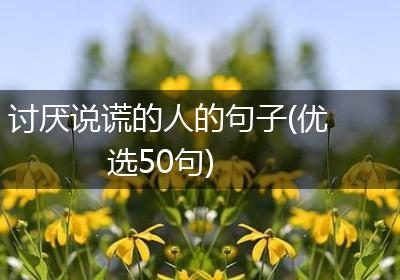 讨厌说谎的人的句子(优选50句)