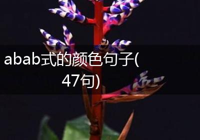 abab式的颜色句子(47句)