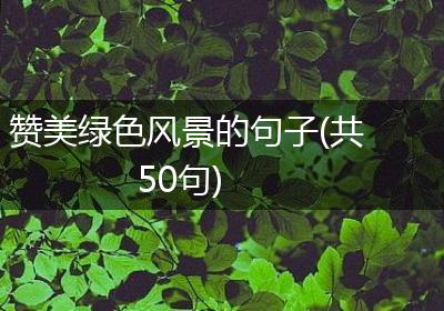 赞美绿色风景的句子(共50句)