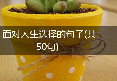 面对人生选择的句子(共50句)