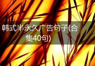 韩式半永久广告句子(合集40句)