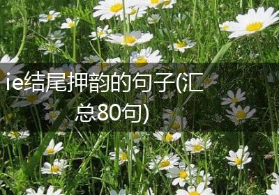 ie结尾押韵的句子(汇总80句)