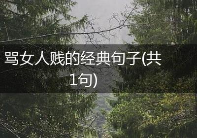 骂女人贱的经典句子(共1句)