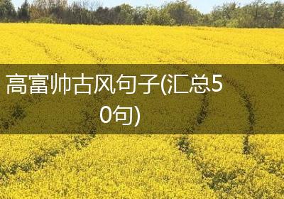 高富帅古风句子(汇总50句)