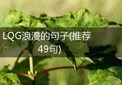 LQG浪漫的句子(推荐49句)