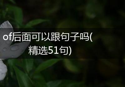 of后面可以跟句子吗(精选51句)