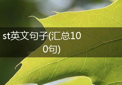 st英文句子(汇总100句)