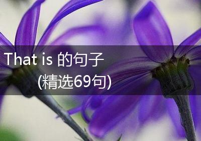 That is 的句子(精选69句)